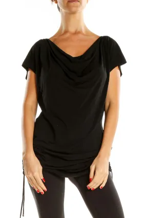 Black Chic Cowl Neck Top