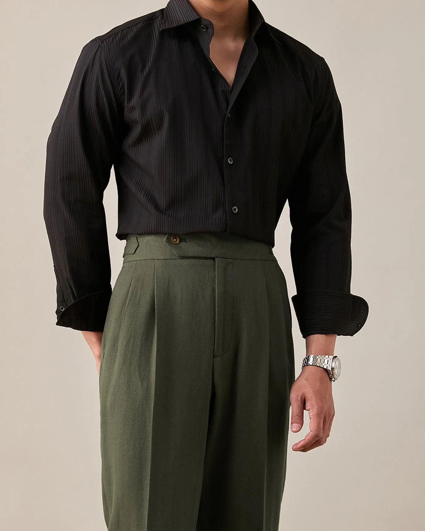 Business Trousers Cotton & Linen Blend