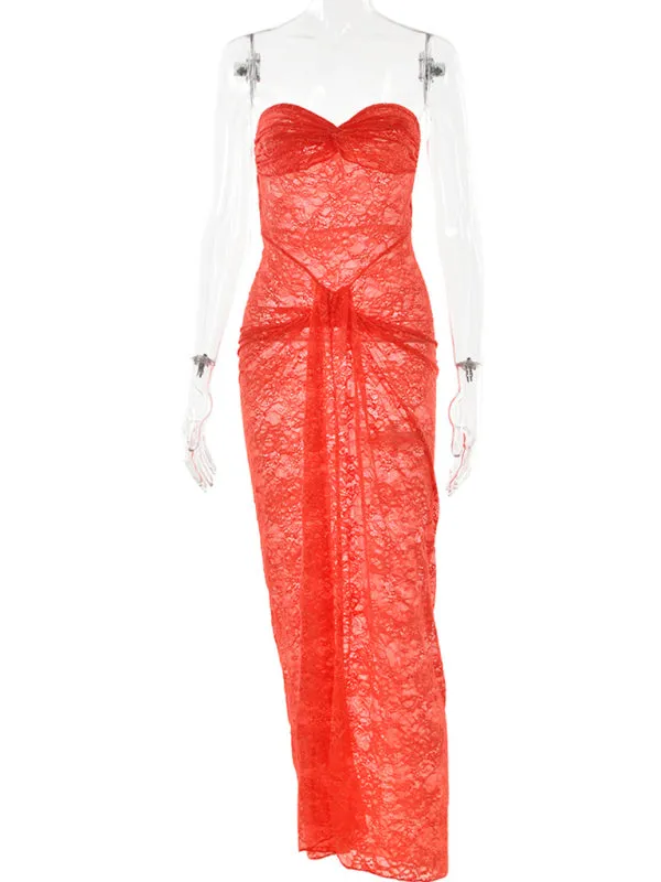 Chic Strapless Knot-Detailed Dress