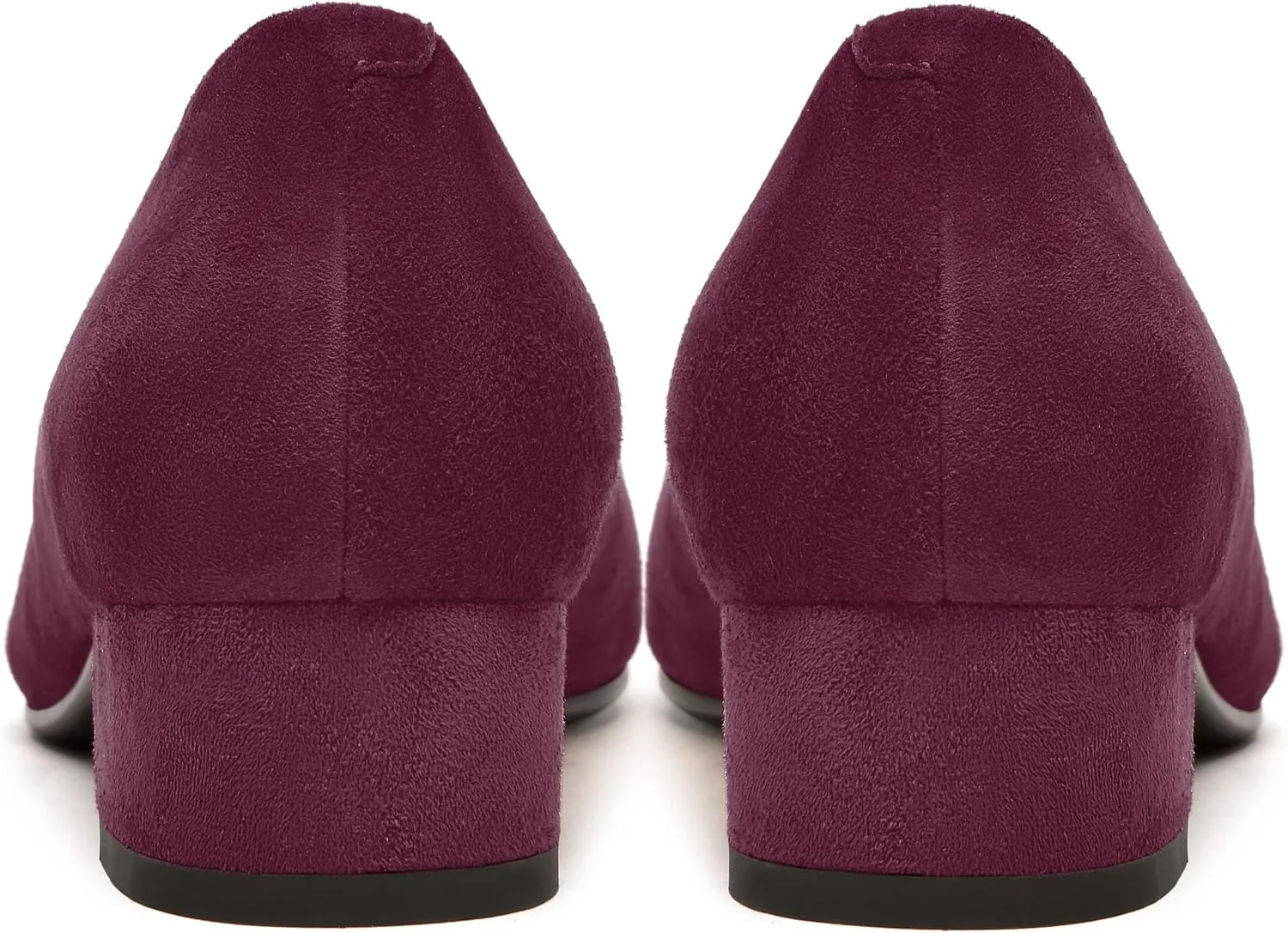 FEMSTEP Womens Suede Leather Formal Slip On Office Square Toe Chunky Low Heel Pumps Shoes 1.5 Inch