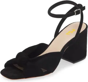 FSJ Women Knot Heeled Sandals Ankle Strap Buckle Block Chunky High Heel Open Toe Dress Pumps Wedding Party Fashion Shoes Size 4-16 US
