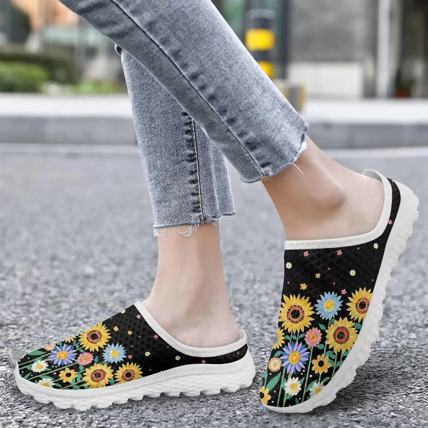 GOSTONG Slip-On Mules & Clogs for Women Light Open Back Shoes Comfort Walking Shoes Breathable Non Slip House Slippers Size 6-13.5
