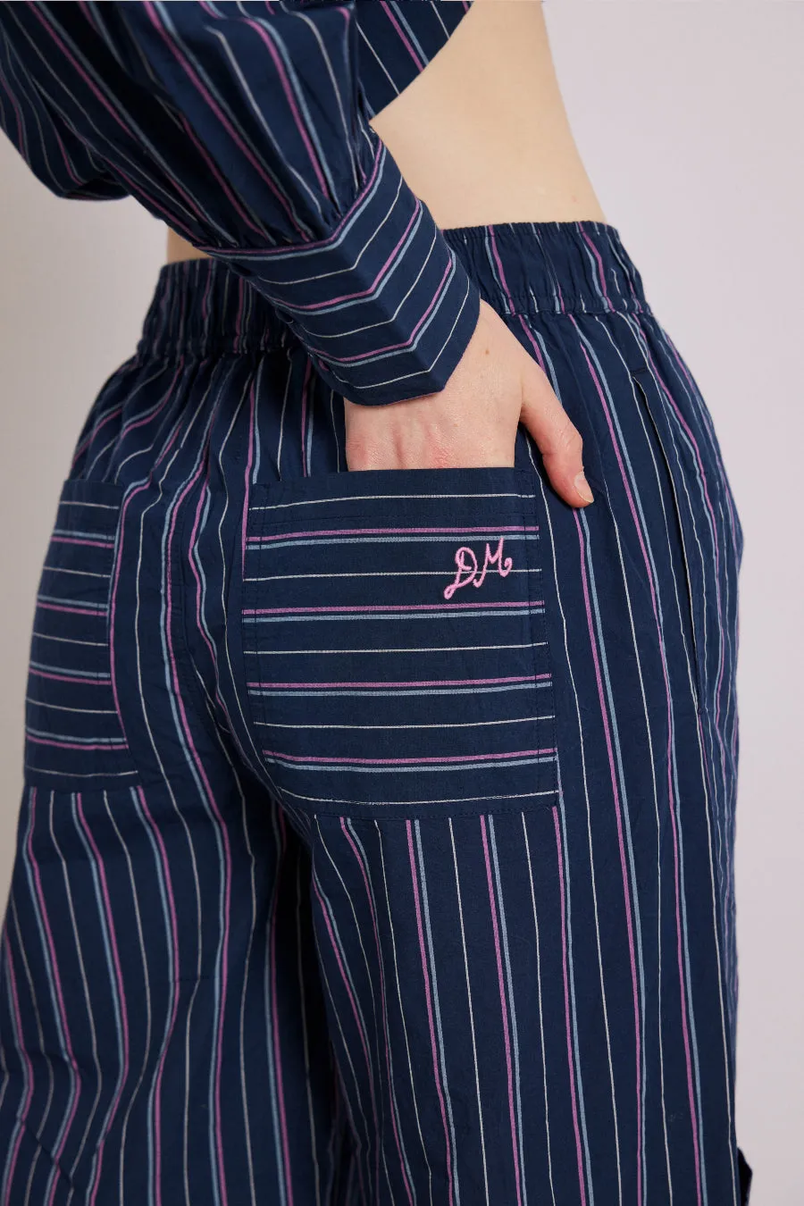 harrison trousers - navy stripe