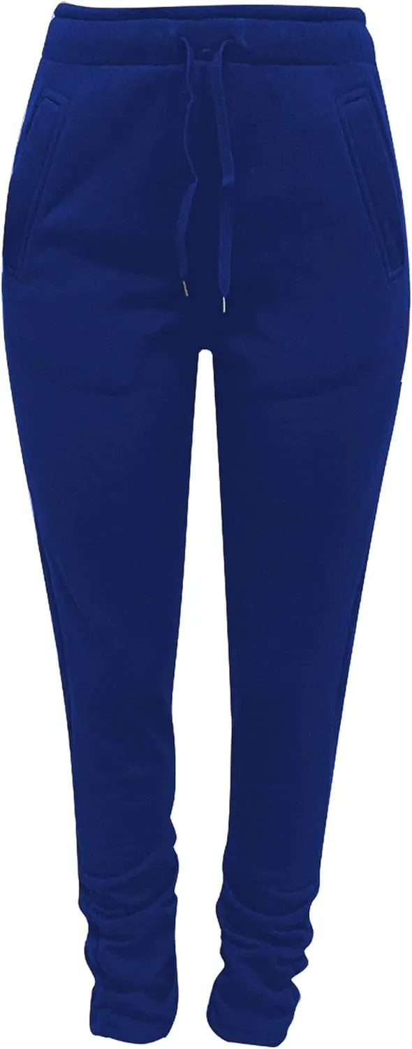 HuiSiFang Women Stacked Pants Fleece Sweatpants Thicked Warm Jogging Casual Ruched Workout Active Jogger Pants