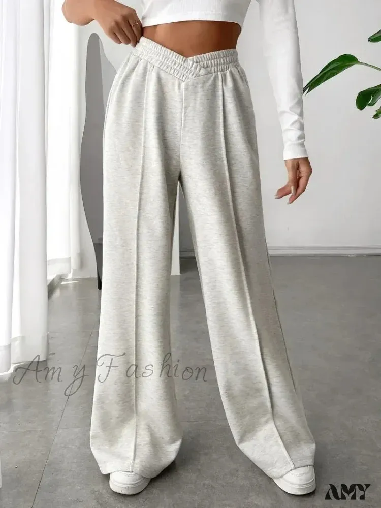 Large High-Waisted Wide Leg Fashionable Versatile Casual Pants
