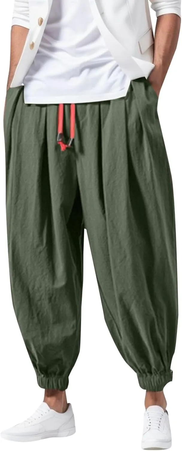 Men's Cargo Combat Work Pant Fitness Joggers uflage Jog Sweatpants Loose Cuffed Flat Front Pull On Pants