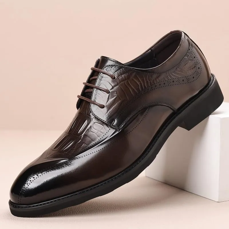 Men's Oxford Shoes Casual Leather Dress Shoes Prom Wedding Business Office Breathable Shoes Fashion Sneakers