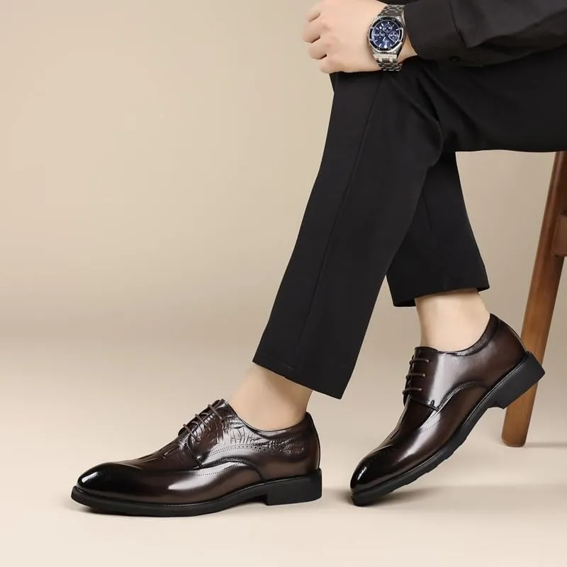 Men's Oxford Shoes Casual Leather Dress Shoes Prom Wedding Business Office Breathable Shoes Fashion Sneakers