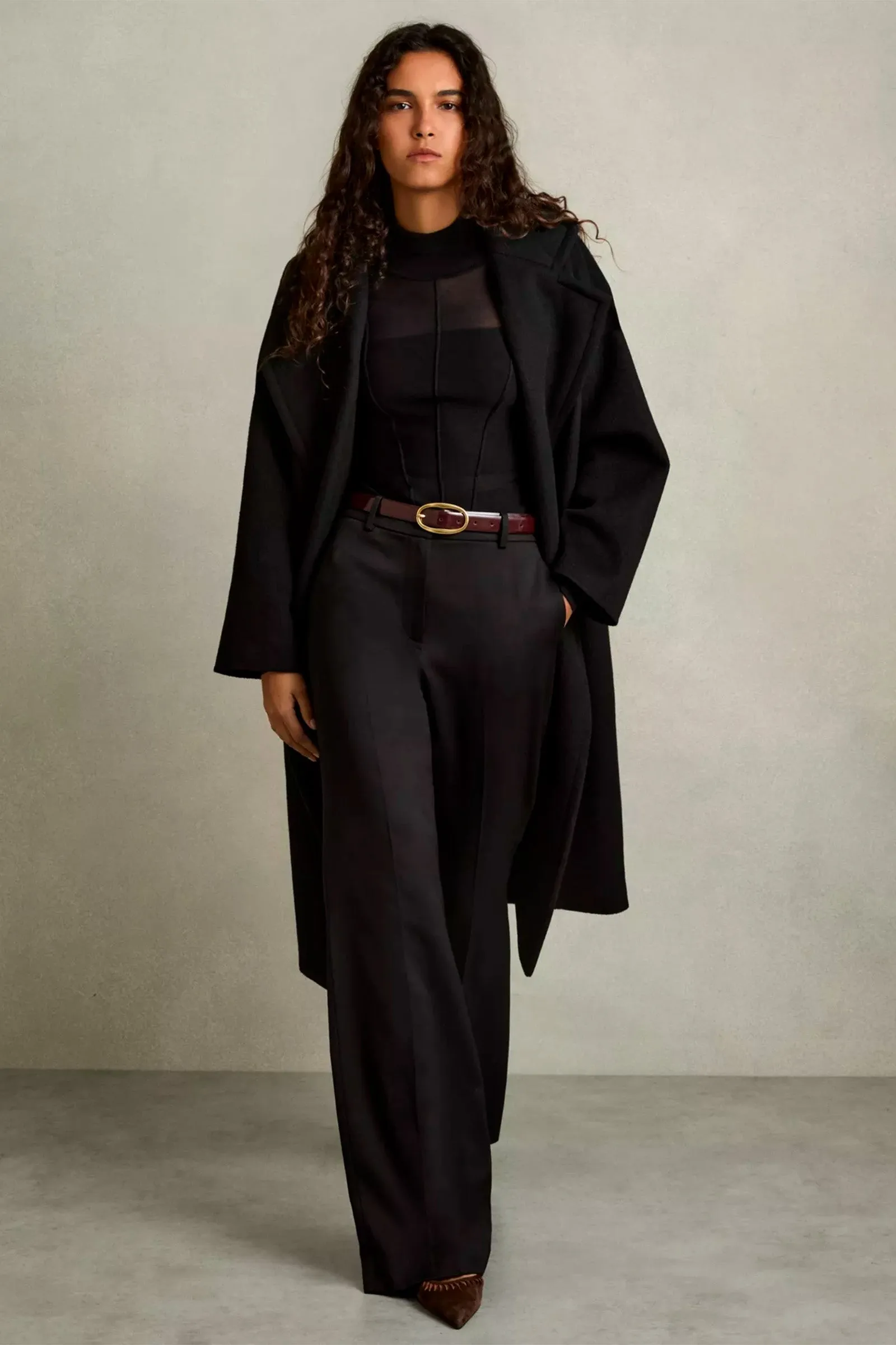 Millie Wide-Leg Tailored Trousers in Black