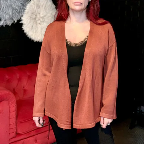 Papillon Soft Wrap Cardigan Rust