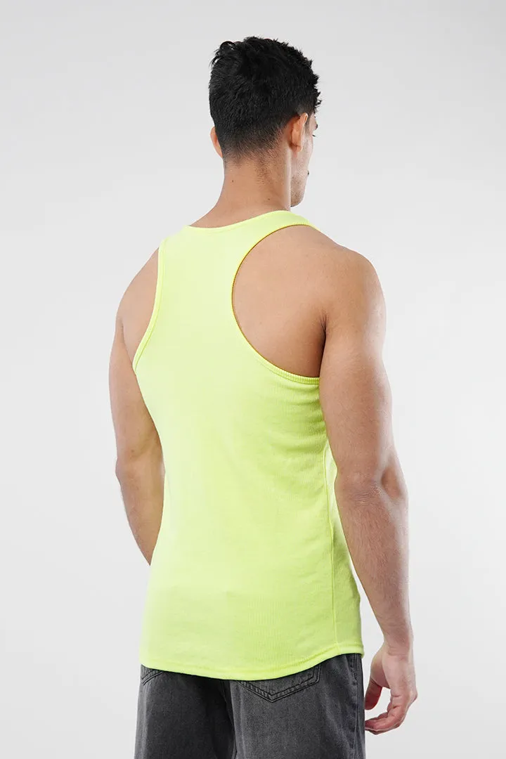 Ribbed Tank Top - Neon Yellow