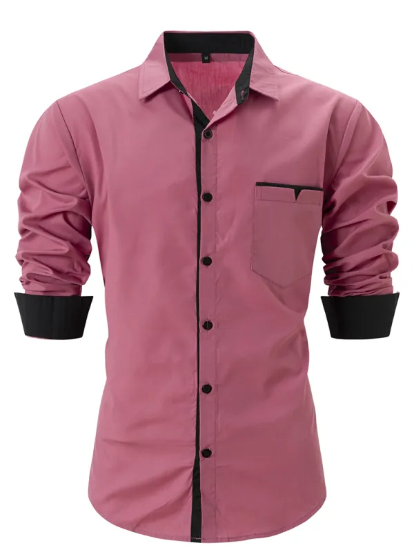 Sharp Men's Dress Shirt with Contrast Trim