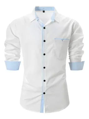 Sharp Men's Dress Shirt with Contrast Trim