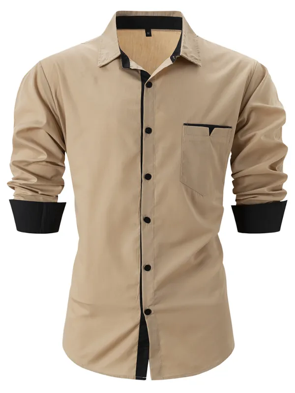 Sharp Men's Dress Shirt with Contrast Trim