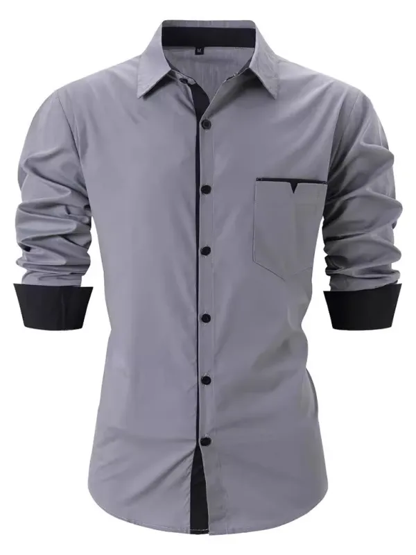 Sharp Men's Dress Shirt with Contrast Trim
