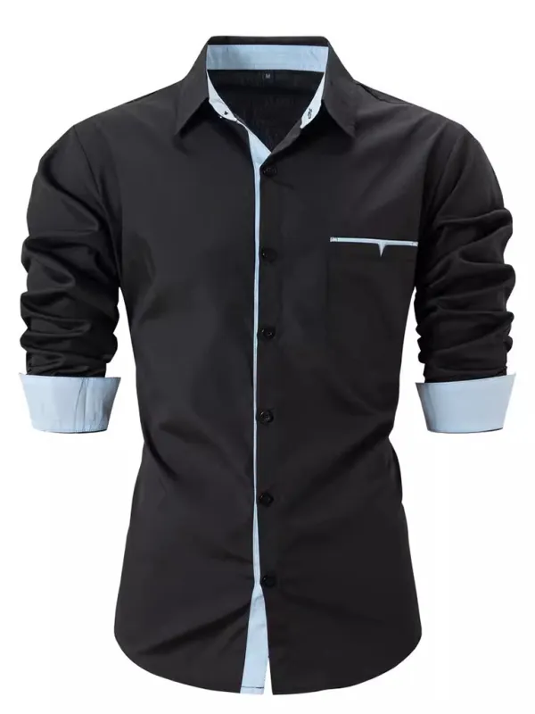Sharp Men's Dress Shirt with Contrast Trim