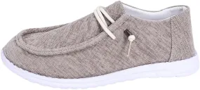 Shesnugin|Women's Black Fabric Slip On Casual Loafers Comfortable Lightweight Breathable Canvas Lace-Up Walking Flat Boat Shoes Ultralight Sole Wide Deck Shoes for Work and Traveling
