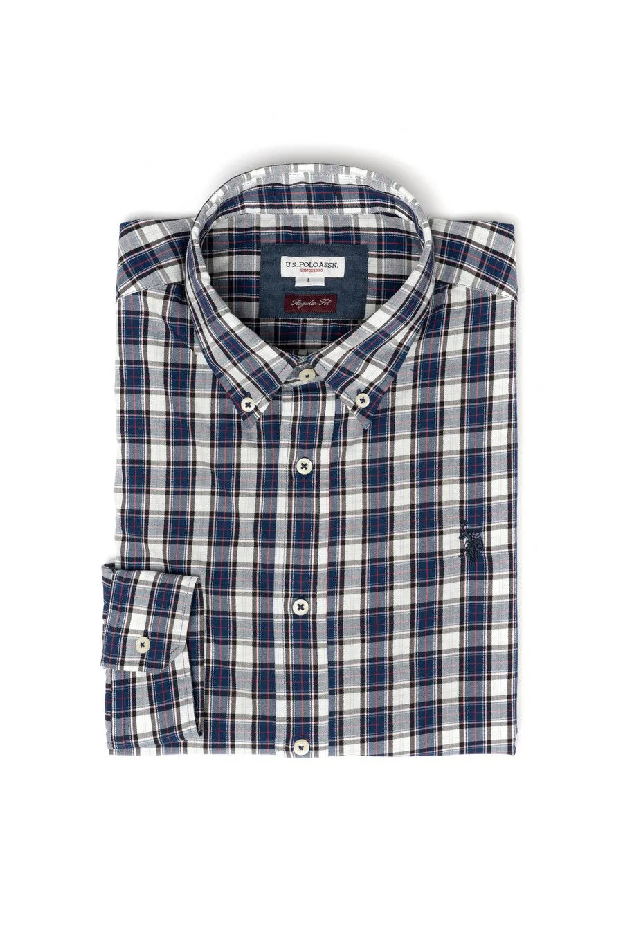 US POLO MENS SMART LONG SLEEVE SHIRT IN BLUE