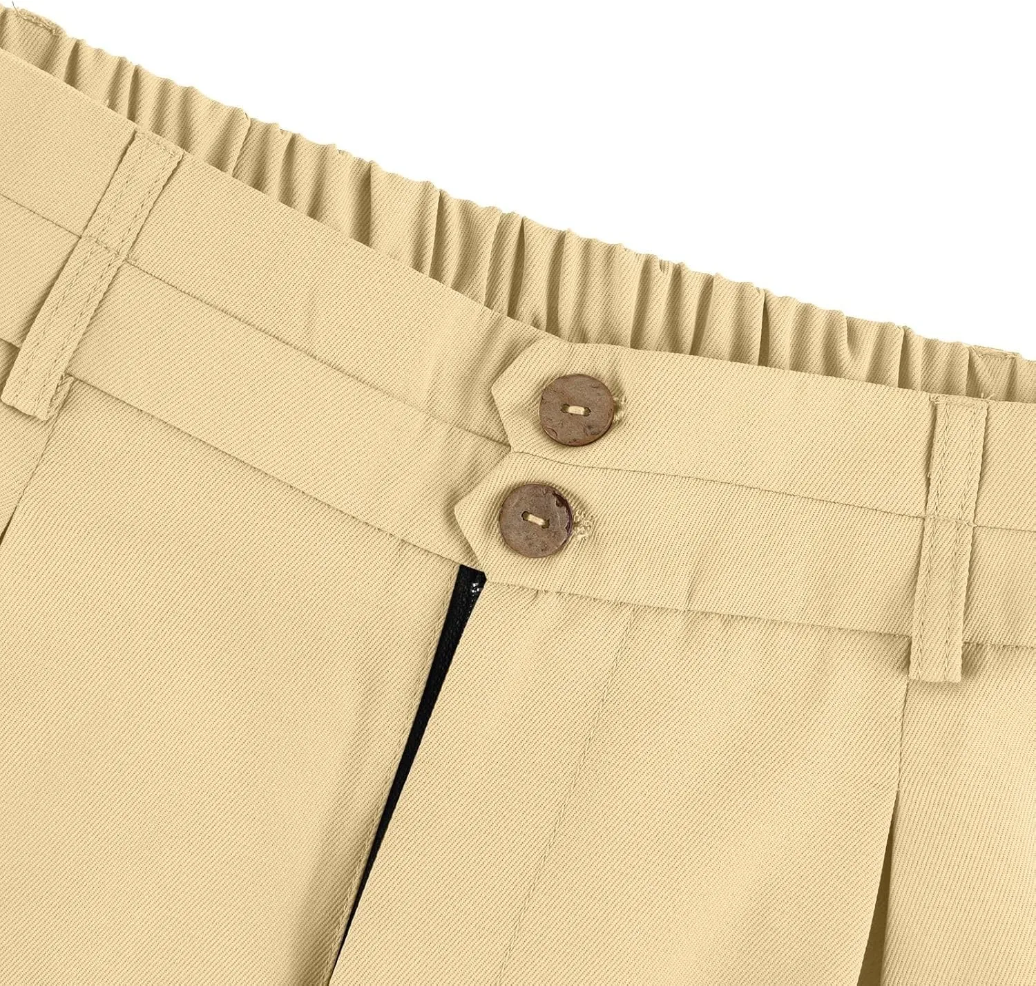 Wide Leg Dress Pants Women Baggy Button High Waisted Palazzo Pants Comfy Flowy Business Casual Slacks with Pockets